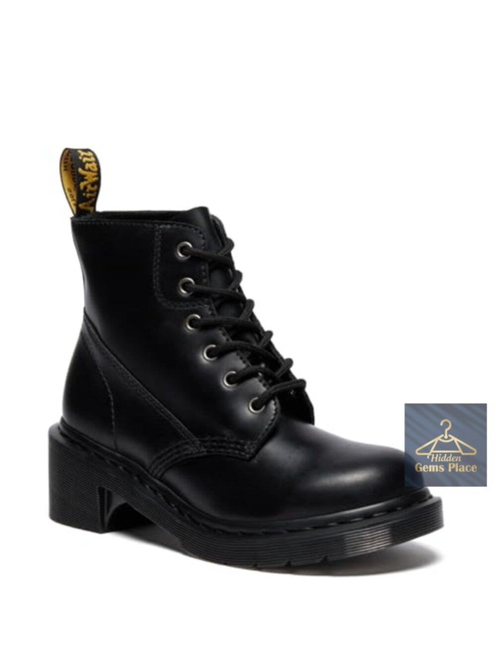 Dr Martens Alderstone Lace Up Leather Heeled Boots